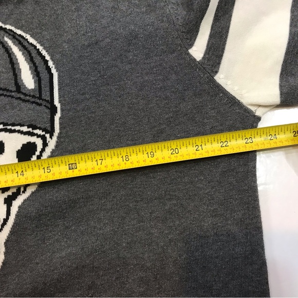 Ecko Unltd. Vintage gray knit hoodie size large, rare unique skull graphic, - Picture 6 of 6